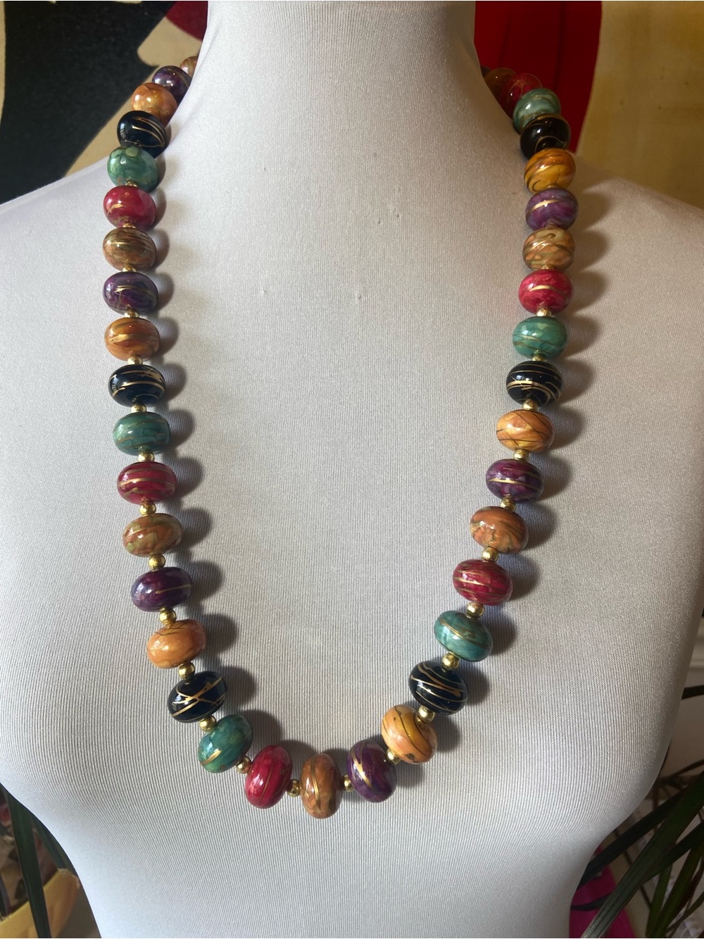 Multicolor Beaded Statement Necklace - Women Jewelry